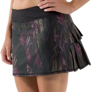 Lululemon Pace Setter Ruffle Skirt in Midnight Iris Multi Black‎ Size 6 Regular